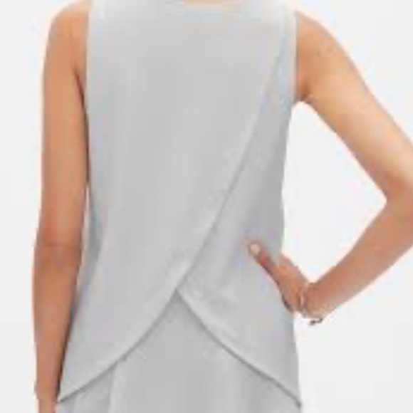 Banana Republic Layer Back Blousy Tank Dusty Teal Mint Green Lightweight Tiers - Picture 8 of 12